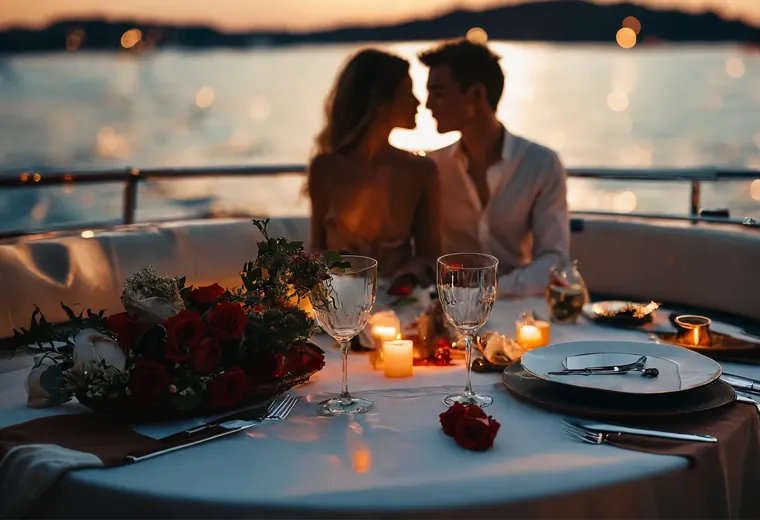 Cena romántica en yate en Perú